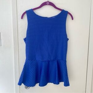 Royal Blue Peplum Sleeveless Top